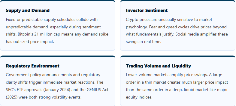 Factors that affect cryptocurrency swing