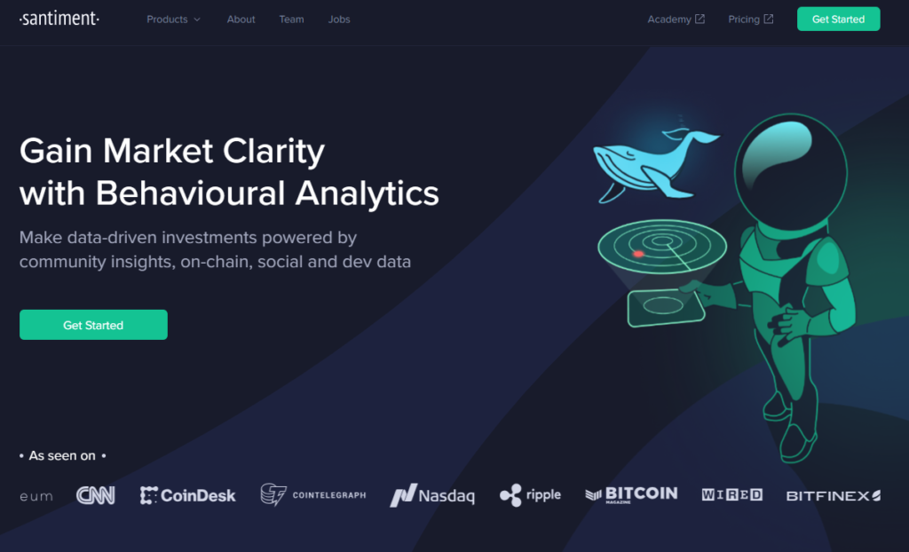 Santiment homepage