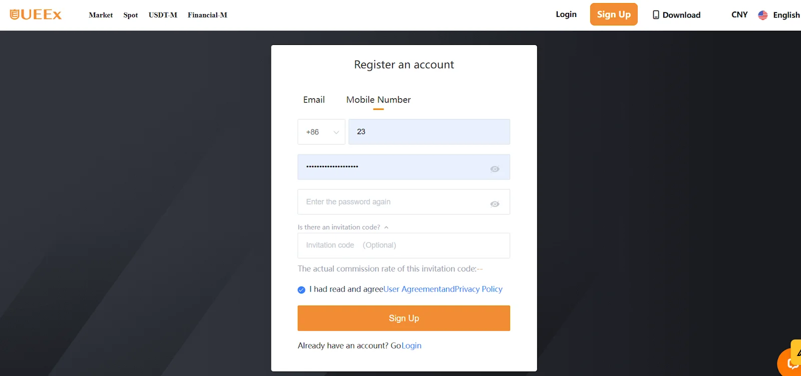 how to open a ueex account
