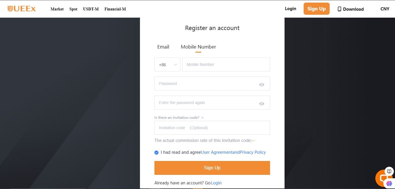 how to open a ueex account