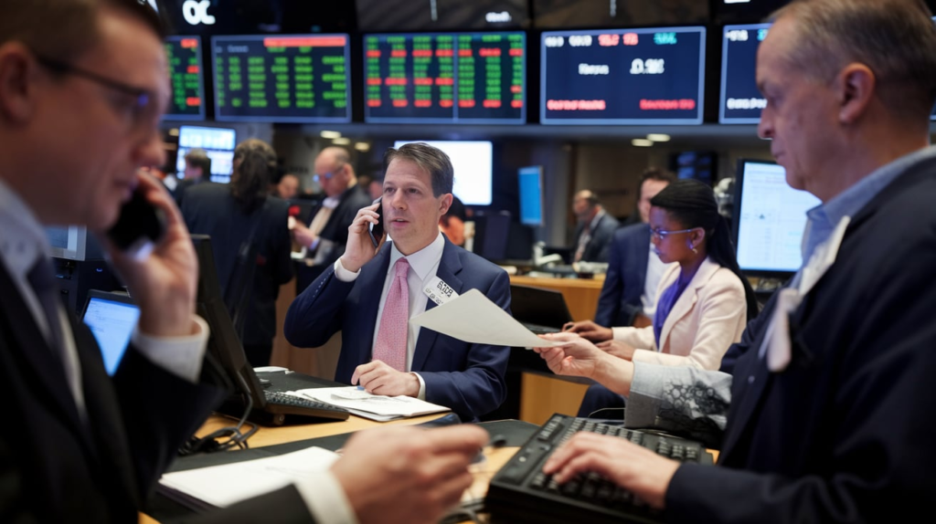 group of traders executing a block trade