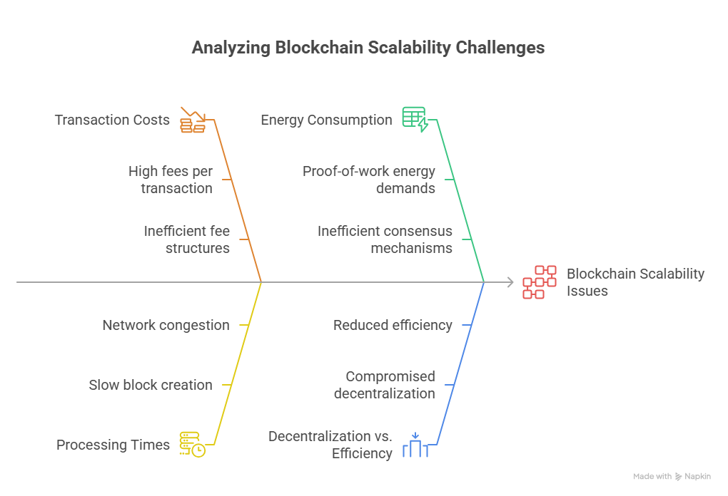 Challenges in solving blockchain scalability issues
