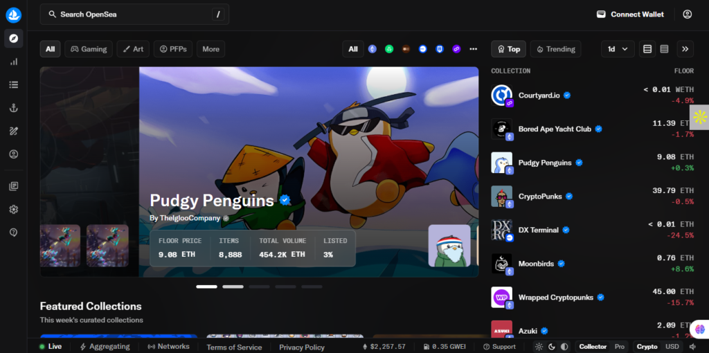 OpenSea homepage