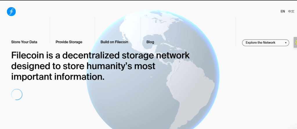 Filecoin homepage
