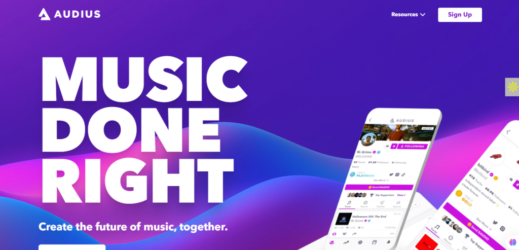 Audius homepage
