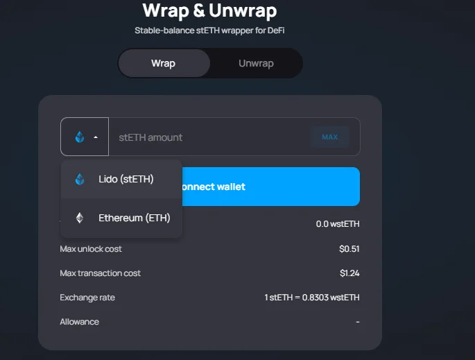 Image showing the wrapping and unwrapping process of wstETH