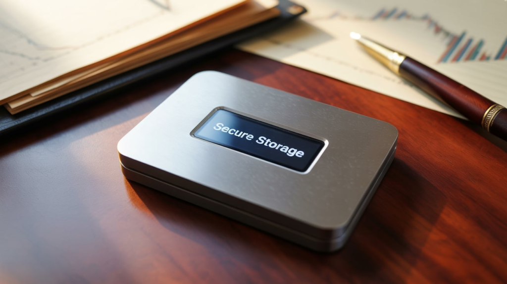 An offline cold storage wallet on a table