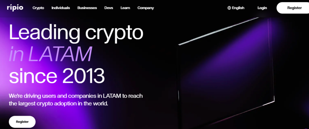 Ripio exchange homepage