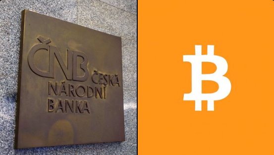 Czech Central Bank and Bitcoin logo