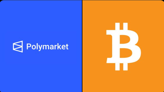Polymarket and Bitcoin logo