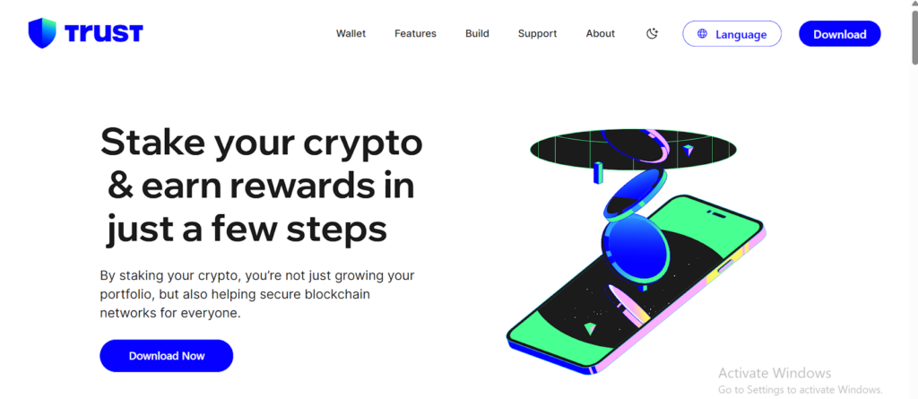 Trust Wallet’s Homepage