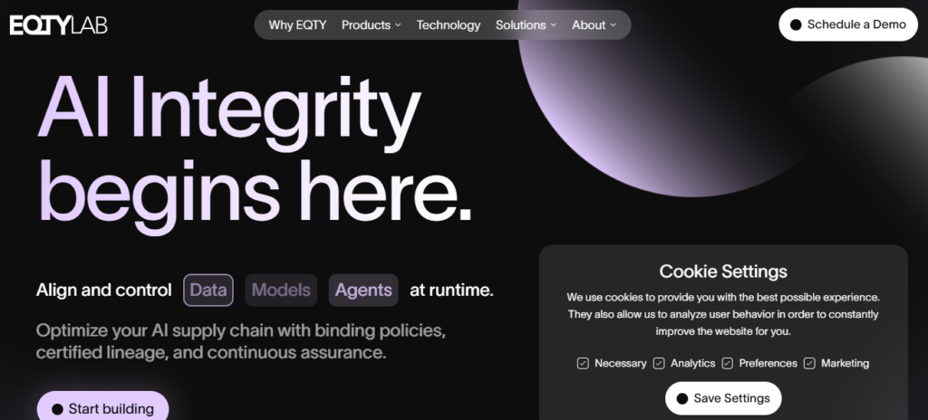 EQTY Lab homepage