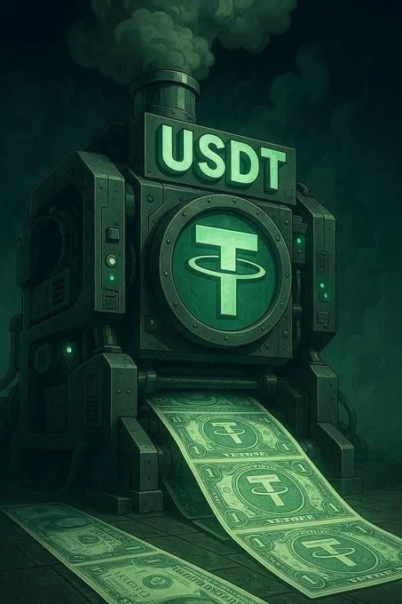 A USDT machine printing paper USDT