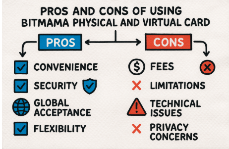  Image showing the pros and cons of using the Bitmama Card