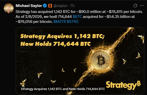 Michael Saylor tweet on X