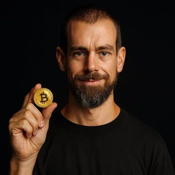 Jack Dorsey holding Bitcoin