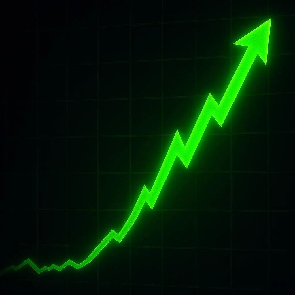 Green arrow indicating upward movement