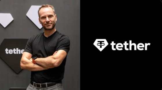 Tether CEO and Tether logo