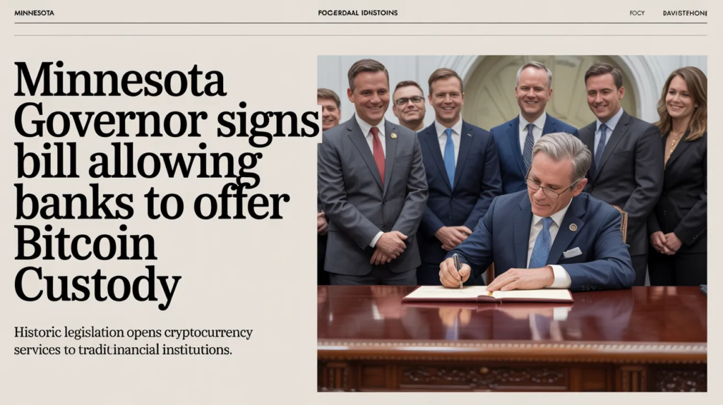 Minnesota Governor Signs Bill Allowing Banks To Offer Bitcoin Custody
