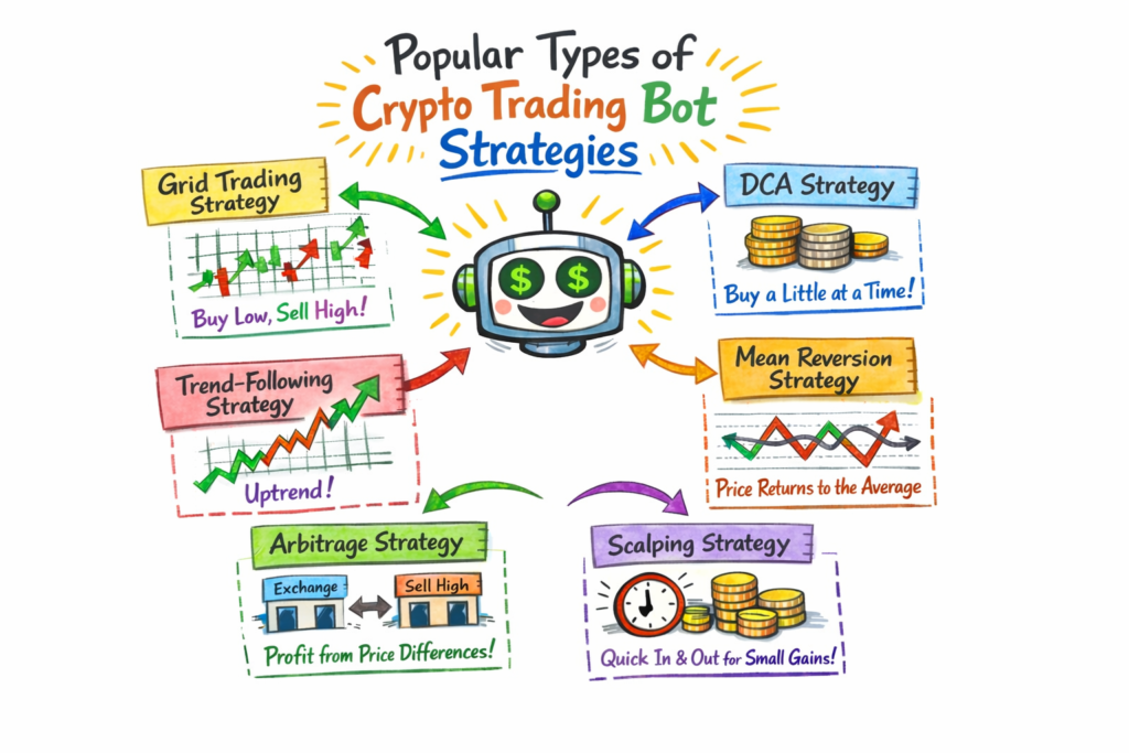 Image showing the types of crypto trading bot strategies