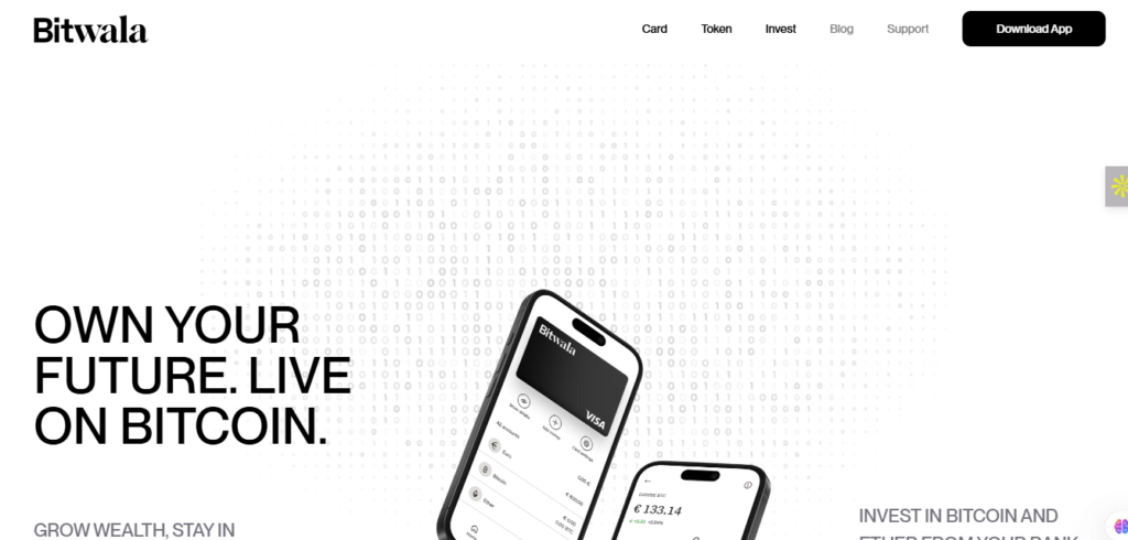 Photo of Bitwala homepage