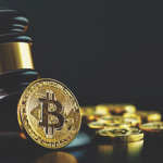 Convicted Money Launderer Accused of Stealing $290K From Seized Kraken Account Judge's gavel resting beside a gold Bitcoin coin, with several additional coins blurred in the background against a dark backdrop.