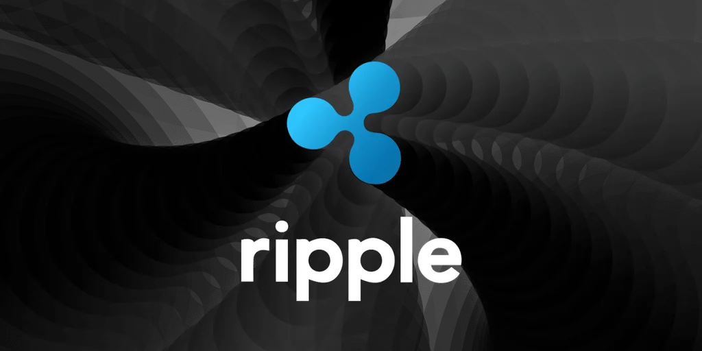 Ripple logo displayed on a dark abstract background, representing the blockchain payments company behind XRP.