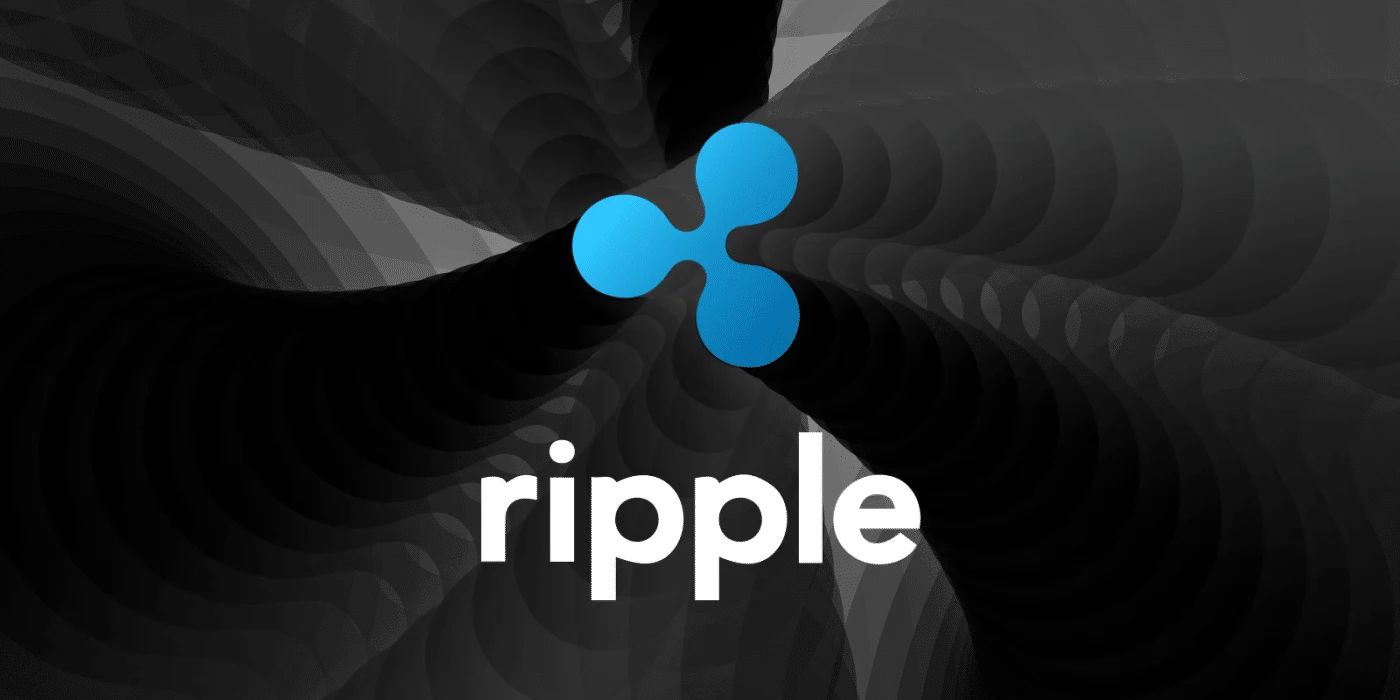 Ripple logo displayed on a dark abstract background, representing the blockchain payments company behind XRP.