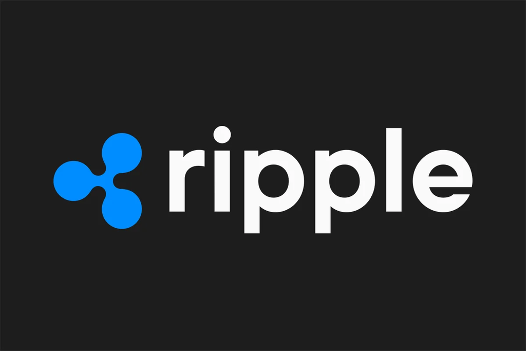 Ripple logo and wordmark displayed in white and blue against a dark background.