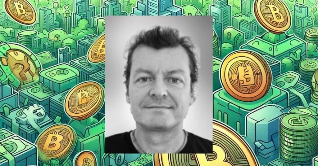 Alt text: Image of Giancarlo Devasini with BTC coins illustration.
