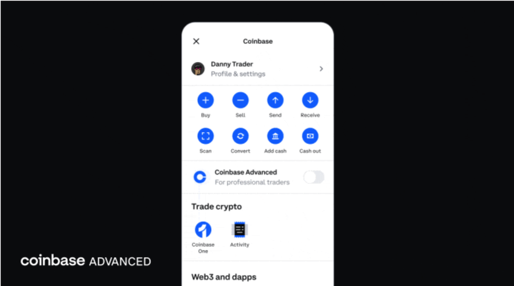  Coinbase advanced webpage logo