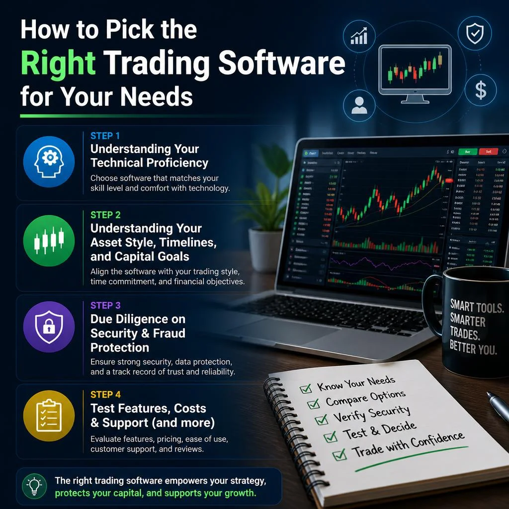 A picture highlighting the right way to pick the trading software for your needs
