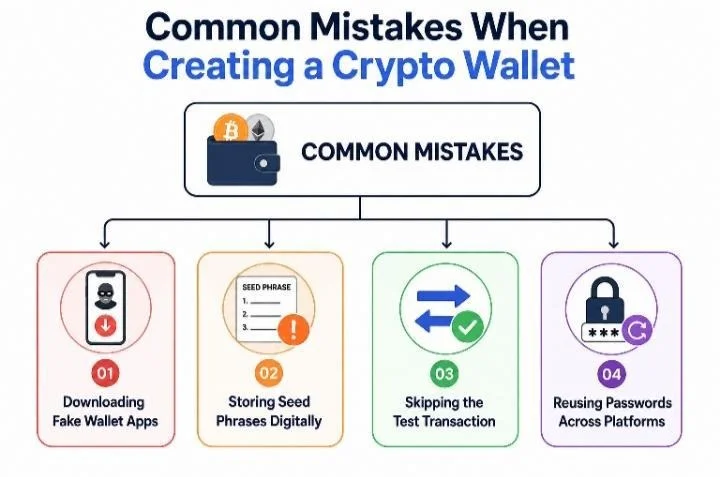 Erreurs courantes lors de la création d'un portefeuille crypto