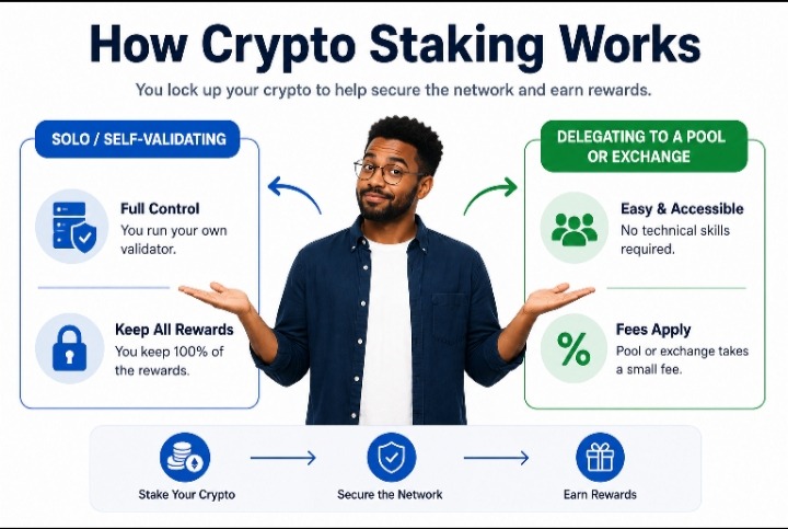 Image showing ways on how crypto staking works