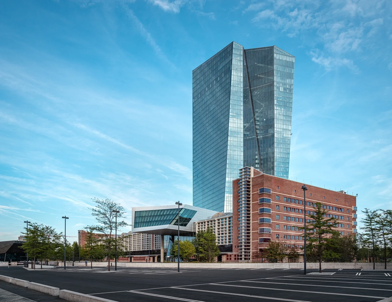 A glass office towers 